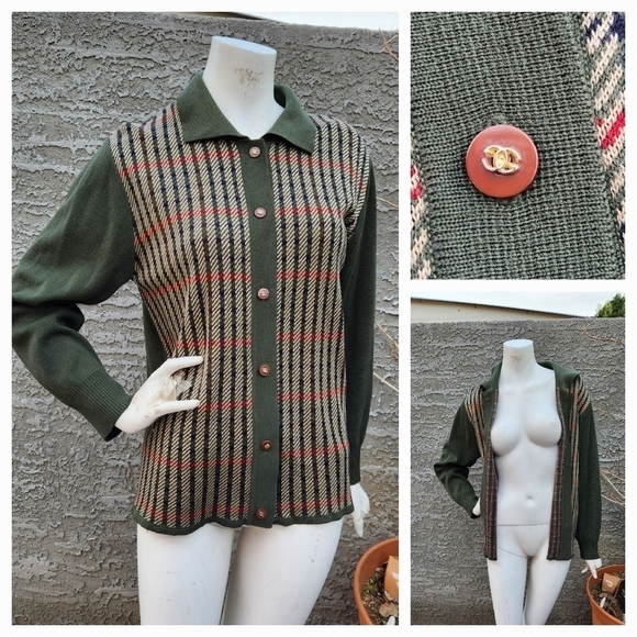 Vintage jacquard knit cardigan - Picture 1 of 16